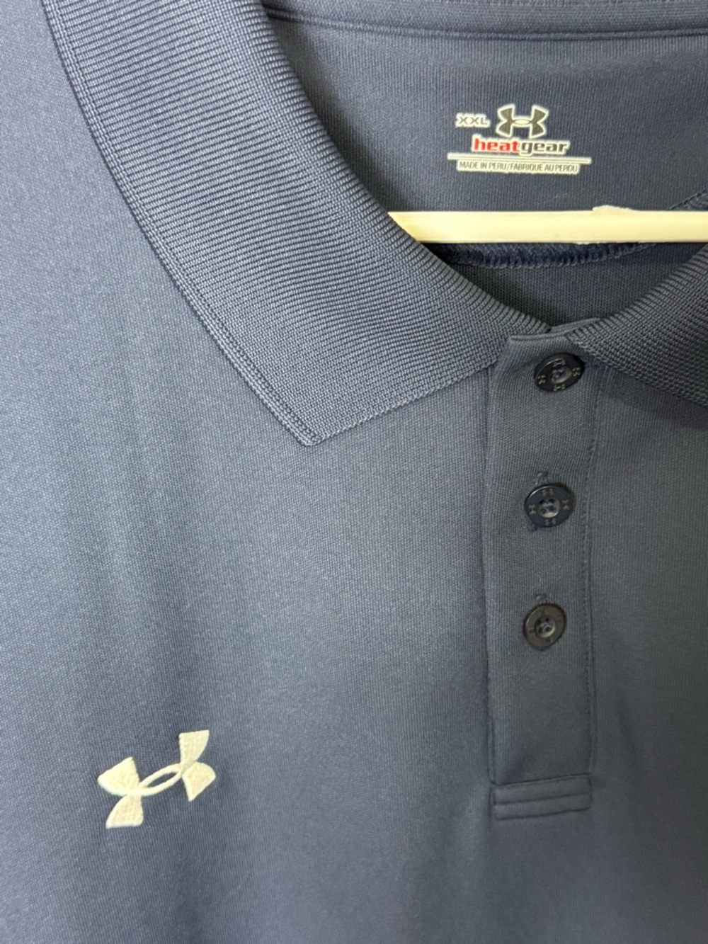 Under Armour Men’s Navy Polo with Silver Logo - Picture 2 of 3